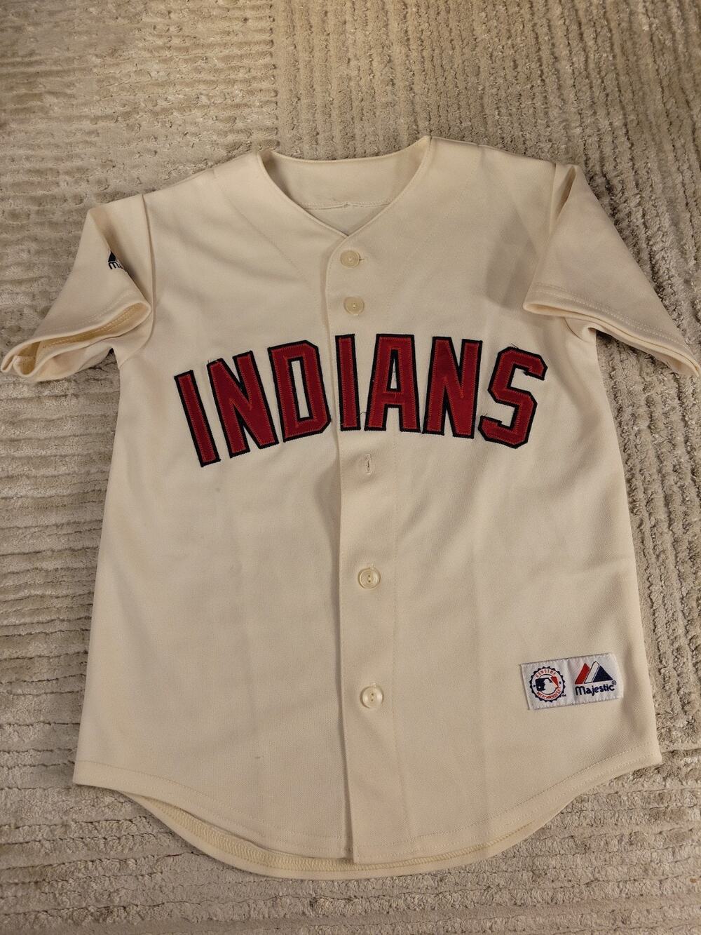 Majestic Cleveland Indians Jersey Baseball Youth Large Boys Kids Children